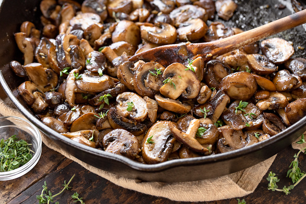 What to Serve with Leftover Steak? Sauteed mushrooms